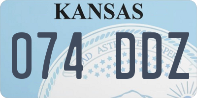 KS license plate 074DDZ
