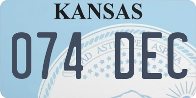 KS license plate 074DEC