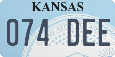 KS license plate 074DEE
