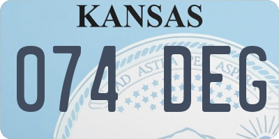 KS license plate 074DEG