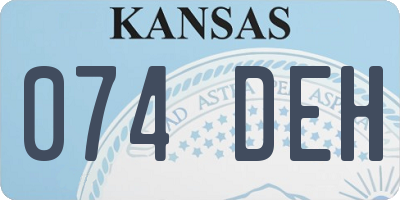 KS license plate 074DEH
