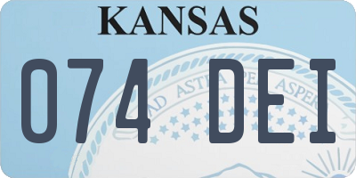 KS license plate 074DEI