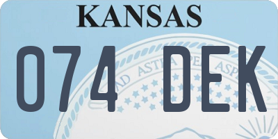 KS license plate 074DEK