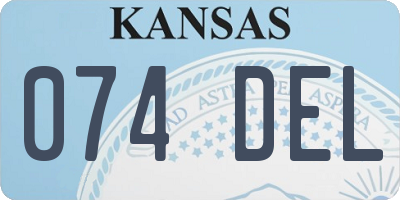KS license plate 074DEL