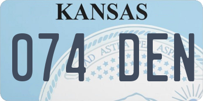 KS license plate 074DEN