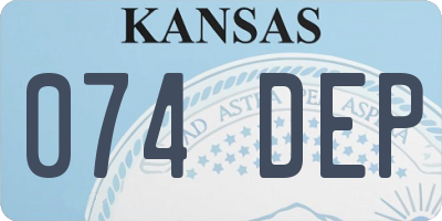 KS license plate 074DEP