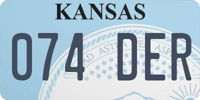 KS license plate 074DER