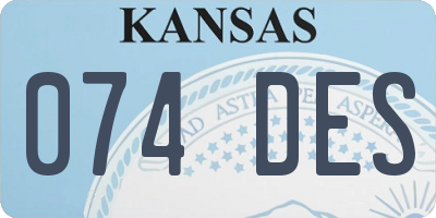 KS license plate 074DES