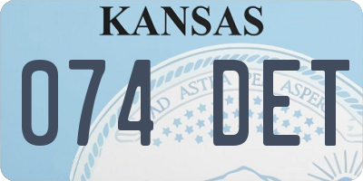 KS license plate 074DET