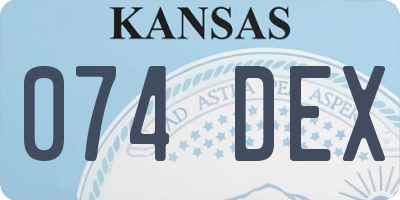 KS license plate 074DEX