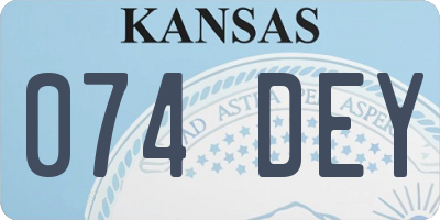 KS license plate 074DEY