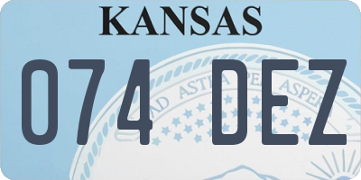 KS license plate 074DEZ