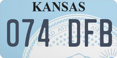 KS license plate 074DFB