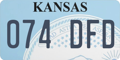 KS license plate 074DFD