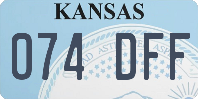 KS license plate 074DFF