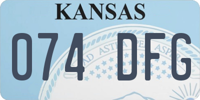 KS license plate 074DFG
