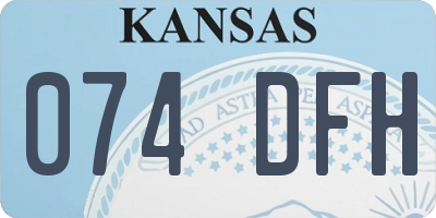 KS license plate 074DFH