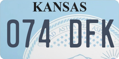 KS license plate 074DFK
