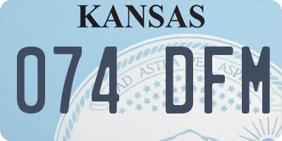 KS license plate 074DFM