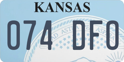 KS license plate 074DFO