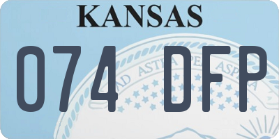 KS license plate 074DFP