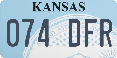 KS license plate 074DFR