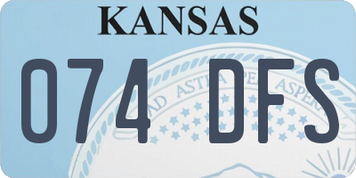 KS license plate 074DFS