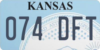 KS license plate 074DFT