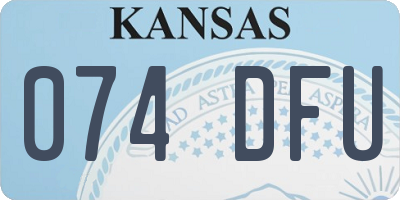 KS license plate 074DFU