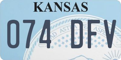KS license plate 074DFV