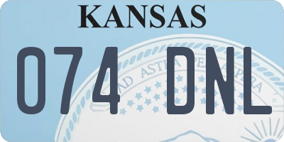 KS license plate 074DNL