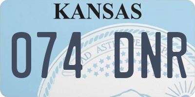 KS license plate 074DNR