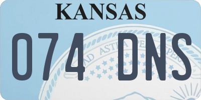 KS license plate 074DNS