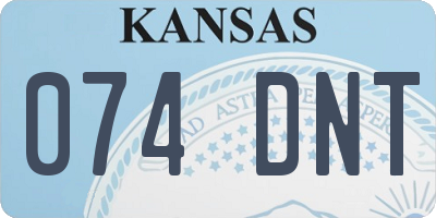 KS license plate 074DNT