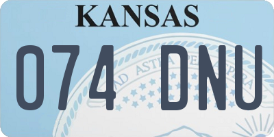 KS license plate 074DNU