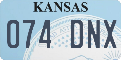 KS license plate 074DNX