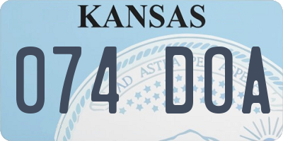 KS license plate 074DOA