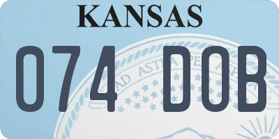 KS license plate 074DOB