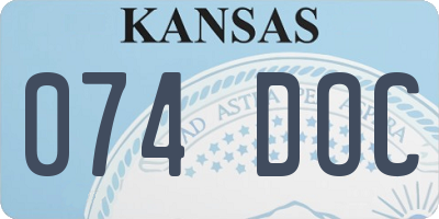 KS license plate 074DOC