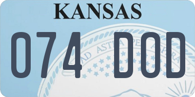 KS license plate 074DOD