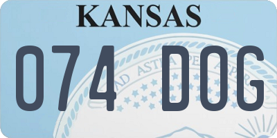 KS license plate 074DOG