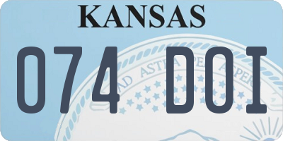 KS license plate 074DOI
