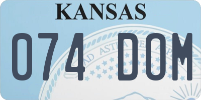 KS license plate 074DOM