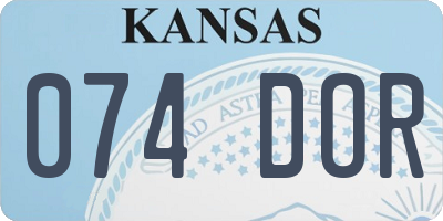 KS license plate 074DOR