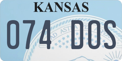 KS license plate 074DOS
