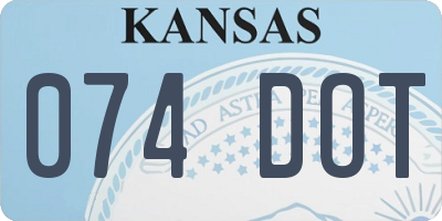 KS license plate 074DOT