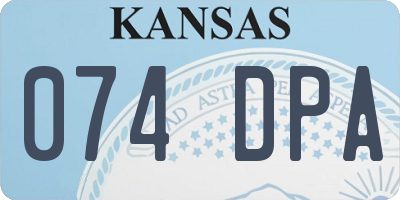 KS license plate 074DPA