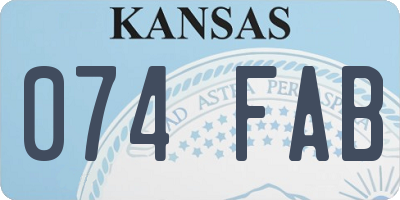 KS license plate 074FAB