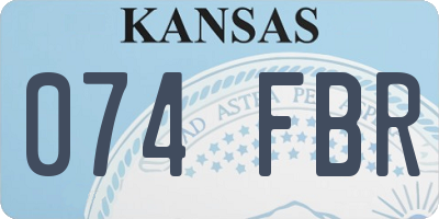 KS license plate 074FBR