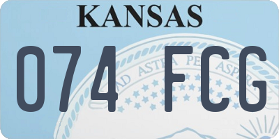 KS license plate 074FCG